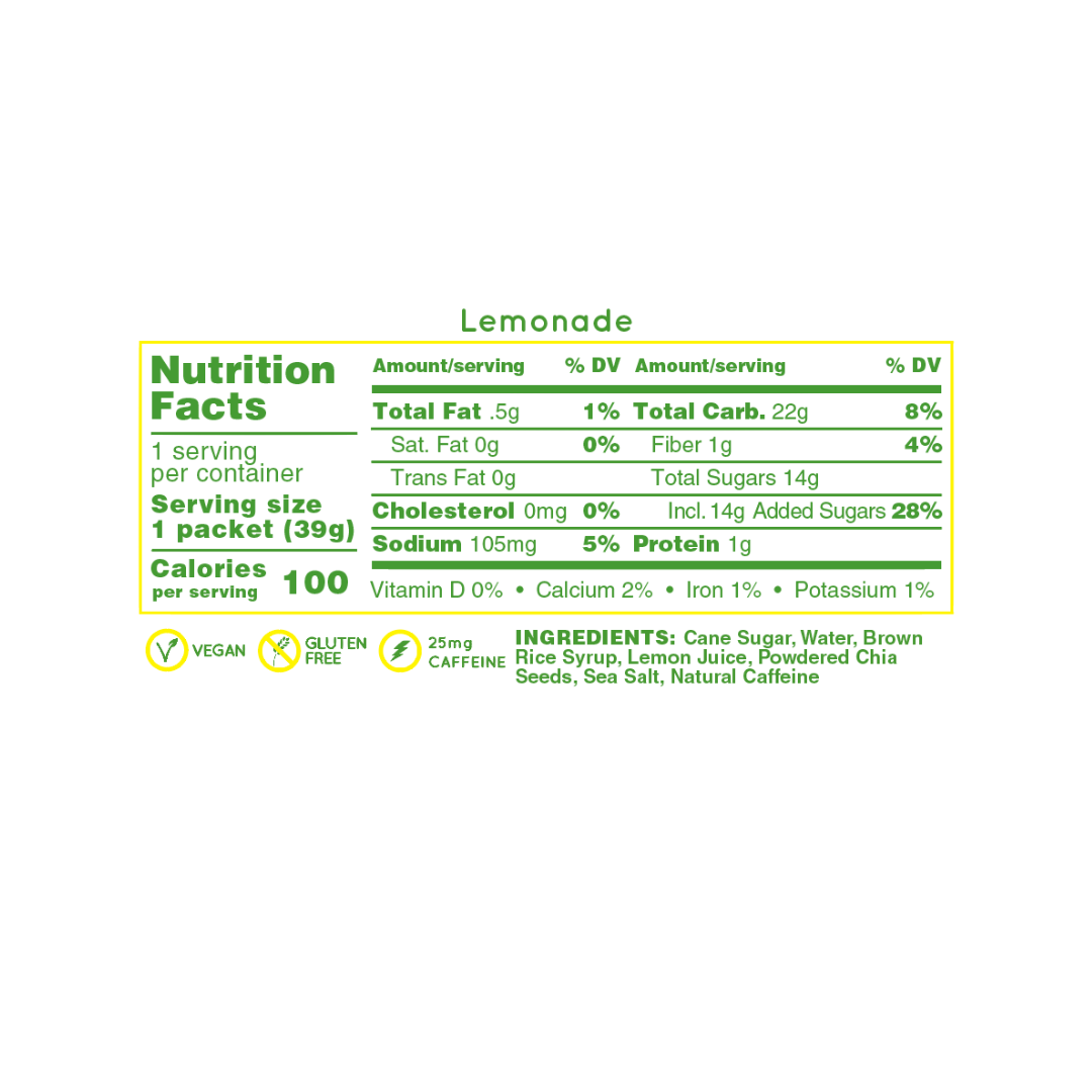 Gel Energético Hüma Lemonade con cafeína - Pack de 6