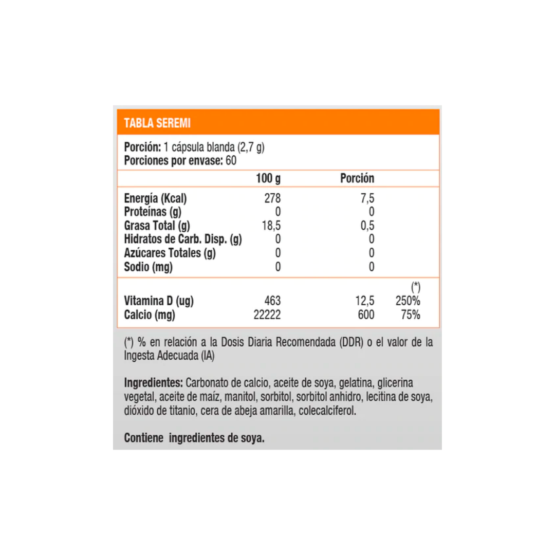 Calcium 1200mg + VItamina D3 Sundown 60 Cápsulas