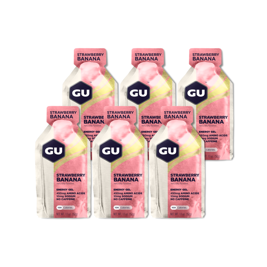 Gel Energético GU Pack 6 unidades Sabor Strawberry Banana