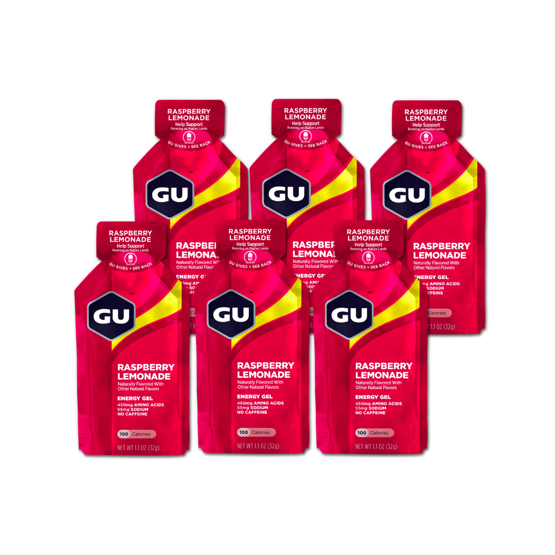 Gel Energético GU Pack 6 unidades Sabor Raspberry Lemonade