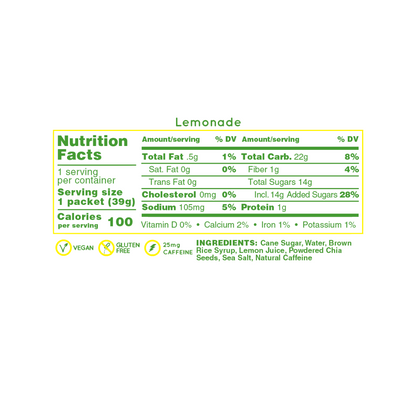 Gel Energético Hüma Lemonade con cafeína - Pack de 6