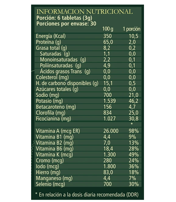 Spirulina Beauty Aquasolar - 180 tabletas