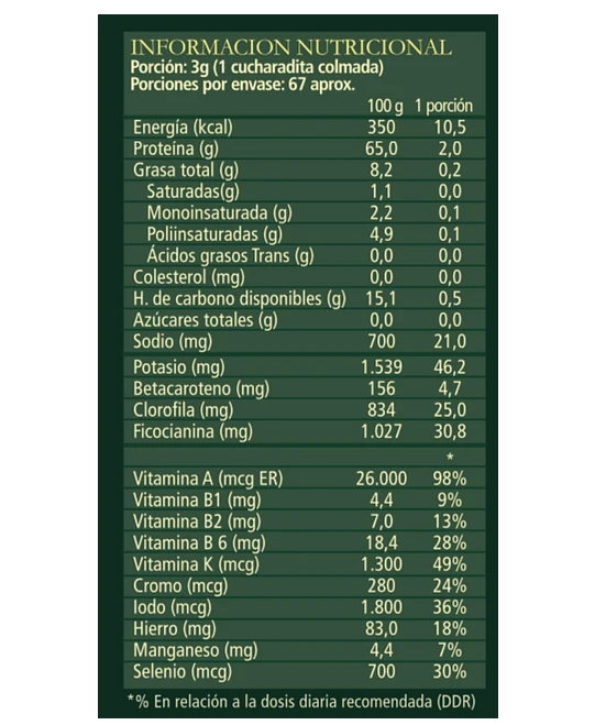 Spirulina Nature / 200gr / Aquasolar