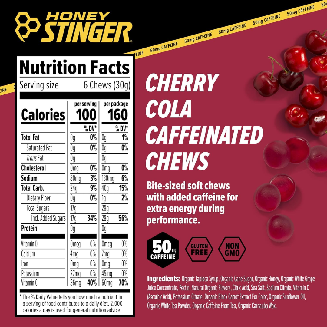 Energy Chews Honey Stinger Cherry Cola - Pack 6 Unidades