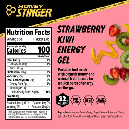 Gel Energético Honey Stinger Strawberry Kiwi - Pack 6 Unidades
