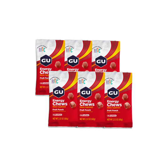 Gu Energy Chews Fruit Punch - Gomitas Energéticas - Pack de 6