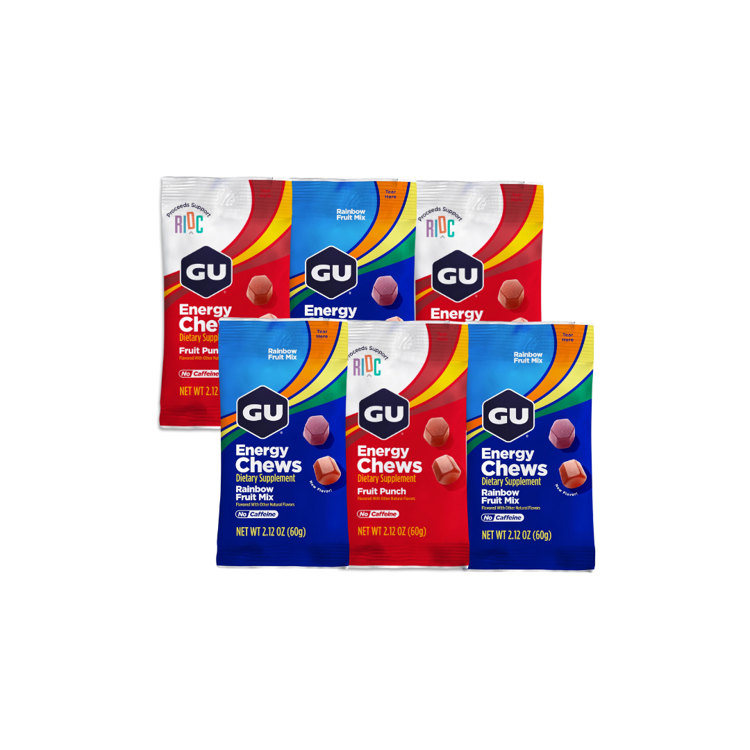 Gu Energy Chews Mix Fruit Punch + Rainbow Fruit - Pack de 6