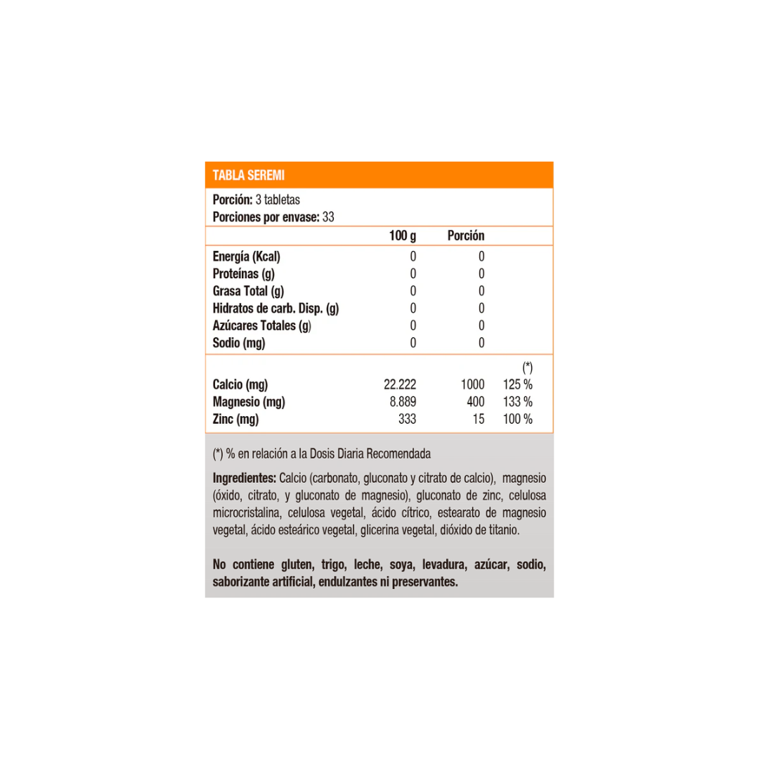Calcio Magnesio y Zinc Solgar | 100 Tabletas