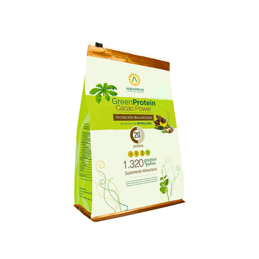 Proteína Vegetal Green Protein Cacao Power Aquasolar 1320 Grs