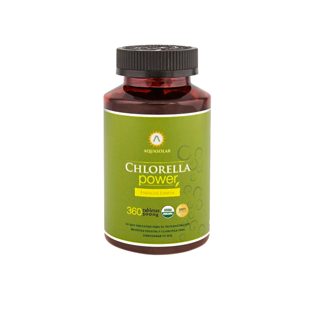Chlorella Power 500 mg Aquasolar 360 en tabletas