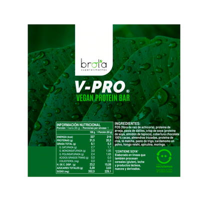 Pack 5 Barritas de Proteínas V-Pro Brota Matcha & Greens