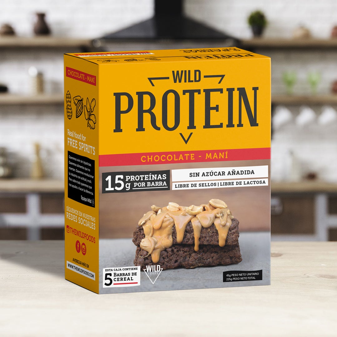 Booz.cl: Barritas Protein Wild Foods Chocolate + Maní 16 Unidades